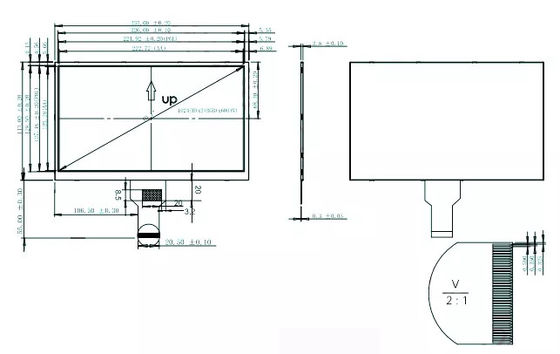 40 pin Display LCD da 10,1 pollici TFT LCD Screen Module 1204×600 LVDS Interfaccia Wide View