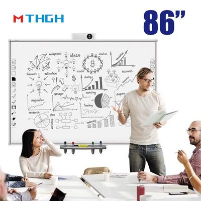 86 pollici vetro temperato Smart Whiteboard con Wi-Fi Bluetooth connettività USB per il supermercato scolastico