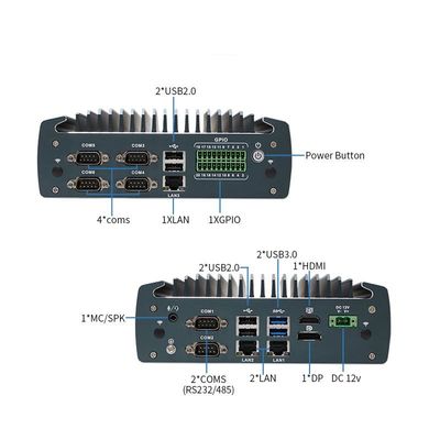 IBOX-1226 J6412 Mini PC industriale senza ventole con 32 GB di RAM e 12 V di corrente continua