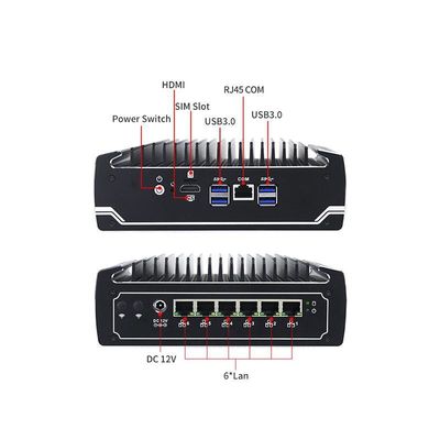 IBOX-501 N18 Mini PC industriale senza ventilatore Quad Core 32 GB Storage con MSATA