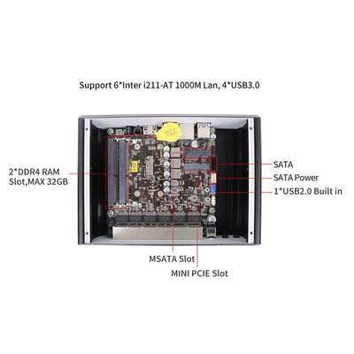 IBOX-501 N18 Mini PC industriale senza ventilatore Quad Core 32 GB Storage con MSATA