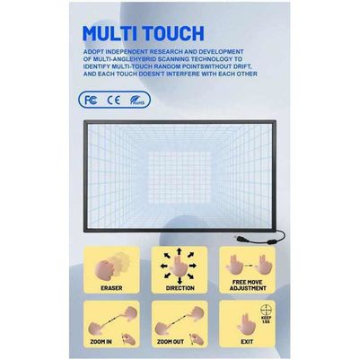 55 pollici pannello IR touch di grado industriale con un range di umidità del 20%-90% RH e alimentazione a corrente continua 5V