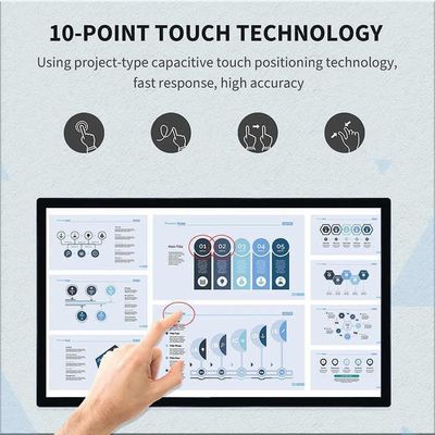 Display digitale ODM a muro con ingressi HDMI/VGA/DVI/AV/USB e opzioni di ingresso versatili