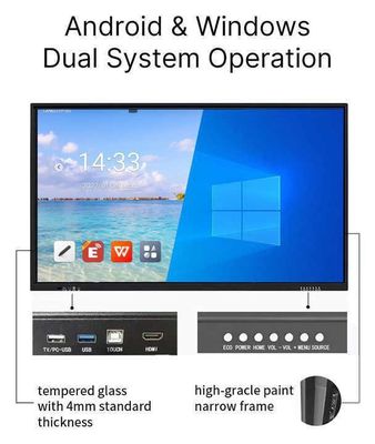 Disegno interattivo touch screen di alta qualità Tavola bianca di dimostrazione 55 pollici Android 13.0 System Version