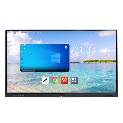 Anti-Glare Glass Interactive Touch Screen Whiteboard Android 8+128G Win 10 11 40 Point Touch