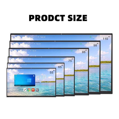 Anti-Glare Glass Interactive Touch Screen Whiteboard Android 8+128G Win 10 11 40 Point Touch