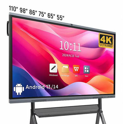 SCUOLA 4K HD White interattiva Android13 8 128G Win10 Dual System Touch Display